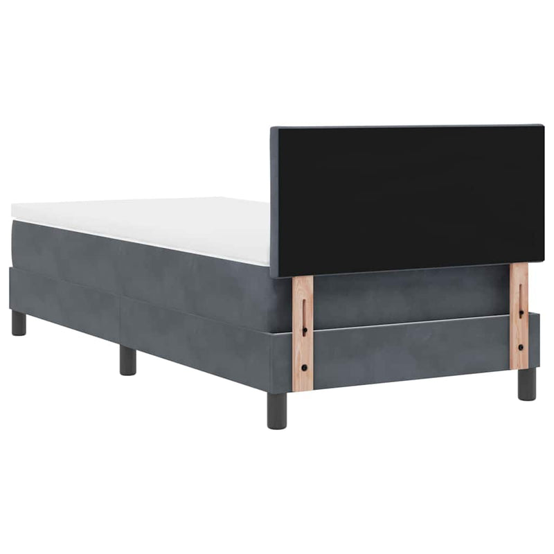vidaXL Rugós ágy matraccal matracmal Sötétszürke 90 x 190 cm szövet