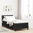 vidaXL Boxrugós ágy matracmal fejtámlával Fekete 90 x 190 cm Bársony