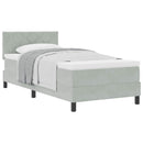 vidaXL Boxrugós ágy matracmal Világosszürke 90 x 200 cm Bársony