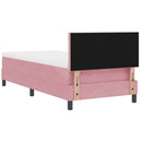 vidaXL Boxrugós ágy fejtámlával Rózsaszín 100 x 200 cm Bársony