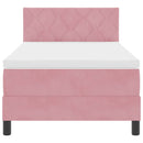 vidaXL Rugós ágy matraccal matracmal Rózsaszín 100 x 200 cm szövet