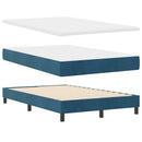 vidaXL Boxrugós ágy fejtámlával Sötét kék 120 x 190 cm Bársony