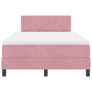 vidaXL Rugós ágy matraccal matracmal Rózsaszín 120 x 190 cm szövet