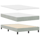 vidaXL Boxrugós ágy fejtámlával Világosszürke 120 x 200 cm Bársony