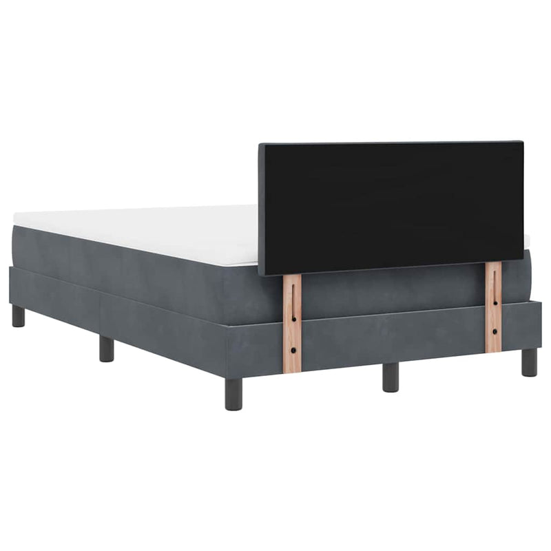 vidaXL Rugós ágy matraccal matracmal Sötétszürke 120 x 200 cm szövet
