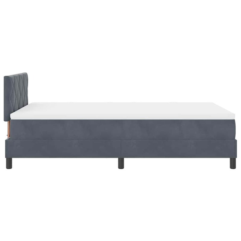 vidaXL Rugós ágy matraccal matracmal Sötétszürke 120 x 200 cm szövet