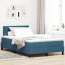 vidaXL Boxrugós ágy fejtámlával Sötét kék 120 x 200 cm Bársony