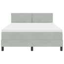 vidaXL Boxrugós ágy matracmal Világosszürke 140 x 200 cm Bársony