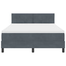 vidaXL Rugós ágy matraccal matracmal Sötétszürke 140 x 200 cm szövet
