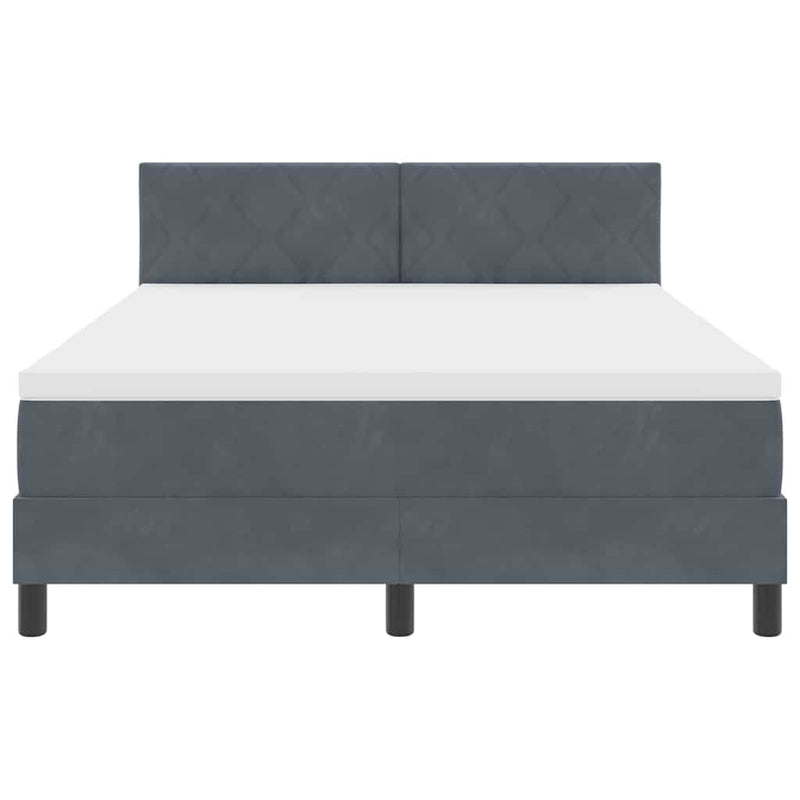 vidaXL Rugós ágy matraccal matracmal Sötétszürke 140 x 200 cm szövet