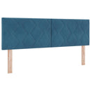 vidaXL Boxrugós ágy fejtámlával Sötét kék 140 x 200 cm Bársony