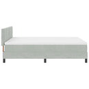 vidaXL Boxrugós ágy fejtámlával Világosszürke 160 x 200 cm Bársony