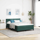 vidaXL Boxrugós ágy fejtámlával Sötétzöld 160 x 200 cm Bársony