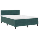 vidaXL Boxrugós ágy fejtámlával Sötétzöld 160 x 200 cm Bársony