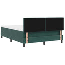 vidaXL Boxrugós ágy fejtámlával Sötétzöld 160 x 200 cm Bársony