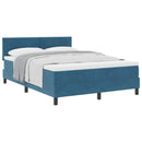 vidaXL Boxrugós ágy fejtámlával Sötét kék 160 x 200 cm Bársony