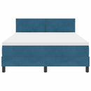 vidaXL Boxrugós ágy fejtámlával Sötét kék 160 x 200 cm Bársony
