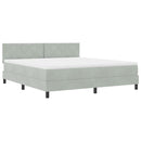 vidaXL Boxrugós ágy matracmal Világosszürke 180 x 200 cm Bársony