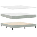 vidaXL Boxrugós ágy matracmal Világosszürke 180 x 200 cm Bársony