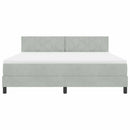 vidaXL Boxrugós ágy matracmal Világosszürke 180 x 200 cm Bársony