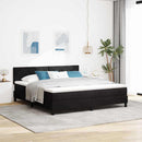 vidaXL Boxrugós ágy fejtámlával Fekete 180 x 200 cm Bársony