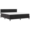 vidaXL Boxrugós ágy fejtámlával Fekete 180 x 200 cm Bársony