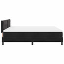 vidaXL Boxrugós ágy fejtámlával Fekete 180 x 200 cm Bársony