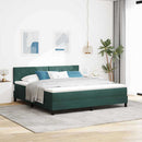 vidaXL Boxrugós ágy fejtámlával Sötétzöld 180 x 200 cm Bársony
