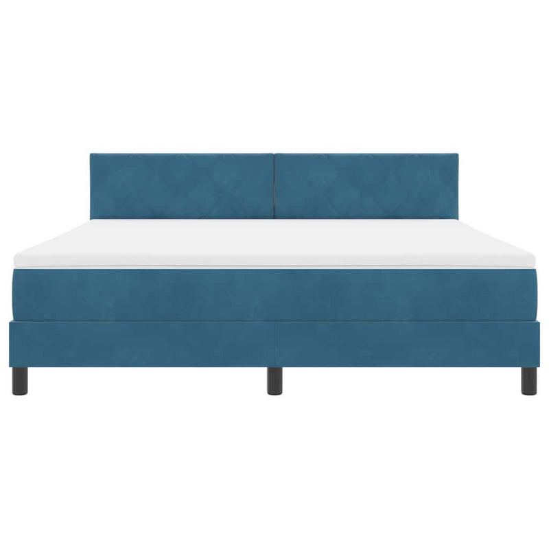 vidaXL Rugós ágy matraccal matracmal Sötétkék 180 x 200 cm szövet