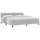 vidaXL Boxrugós ágy fejtámlával Világosszürke 200 x 200 cm Bársony