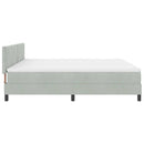 vidaXL Boxrugós ágy fejtámlával Világosszürke 200 x 200 cm Bársony