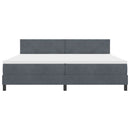 vidaXL Rugós ágy matraccal matracmal Sötétszürke 200 x 200 cm szövet