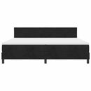 vidaXL Boxrugós ágy fejtámlával Fekete 200 x 200 cm Bársony