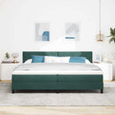 vidaXL Boxrugós ágy fejtámlával Sötétzöld 200 x 200 cm Bársony