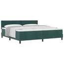 vidaXL Boxrugós ágy fejtámlával Sötétzöld 200 x 200 cm Bársony