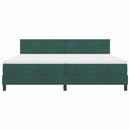 vidaXL Rugós ágy matraccal matracmal Sötétzöld 200 x 200 cm szövet