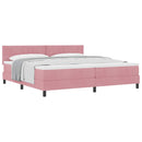 vidaXL Boxrugós ágy fejtámlával Rózsaszín 200 x 200 cm Bársony