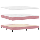 vidaXL Boxrugós ágy fejtámlával Rózsaszín 200 x 200 cm Bársony