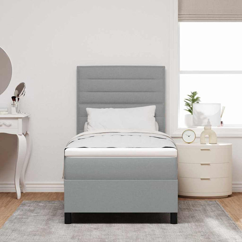 vidaXL Boxrugós ágy matracmal Világosszürke 80 x 200 cm szövet