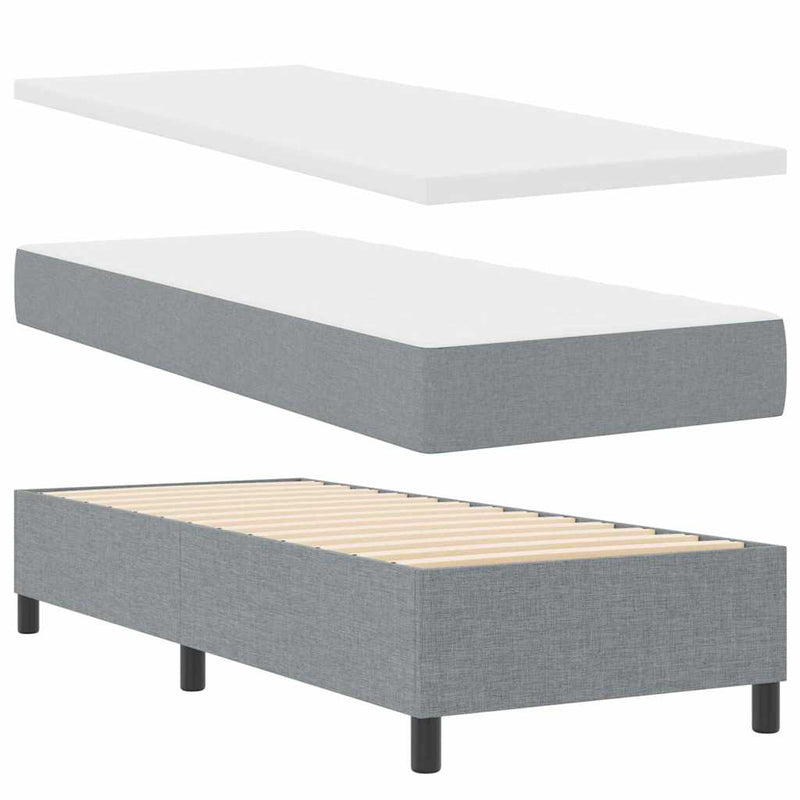 vidaXL Boxrugós ágy matracmal Világosszürke 80 x 200 cm szövet