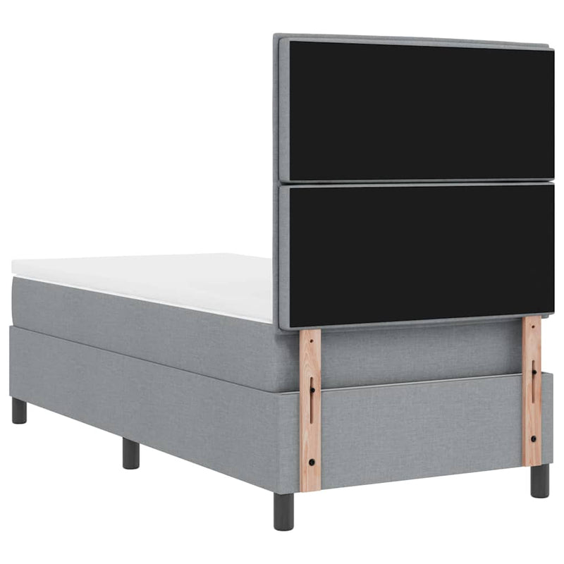 vidaXL Boxrugós ágy matracmal Világosszürke 80 x 200 cm szövet