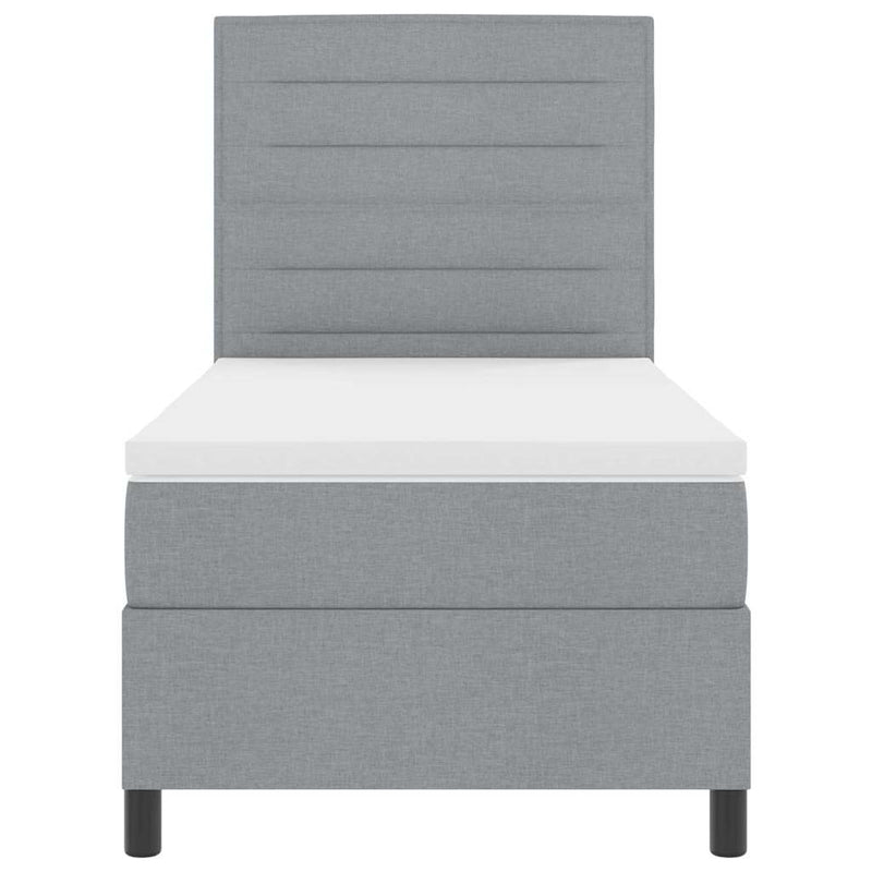 vidaXL Boxrugós ágy matracmal Világosszürke 80 x 200 cm szövet