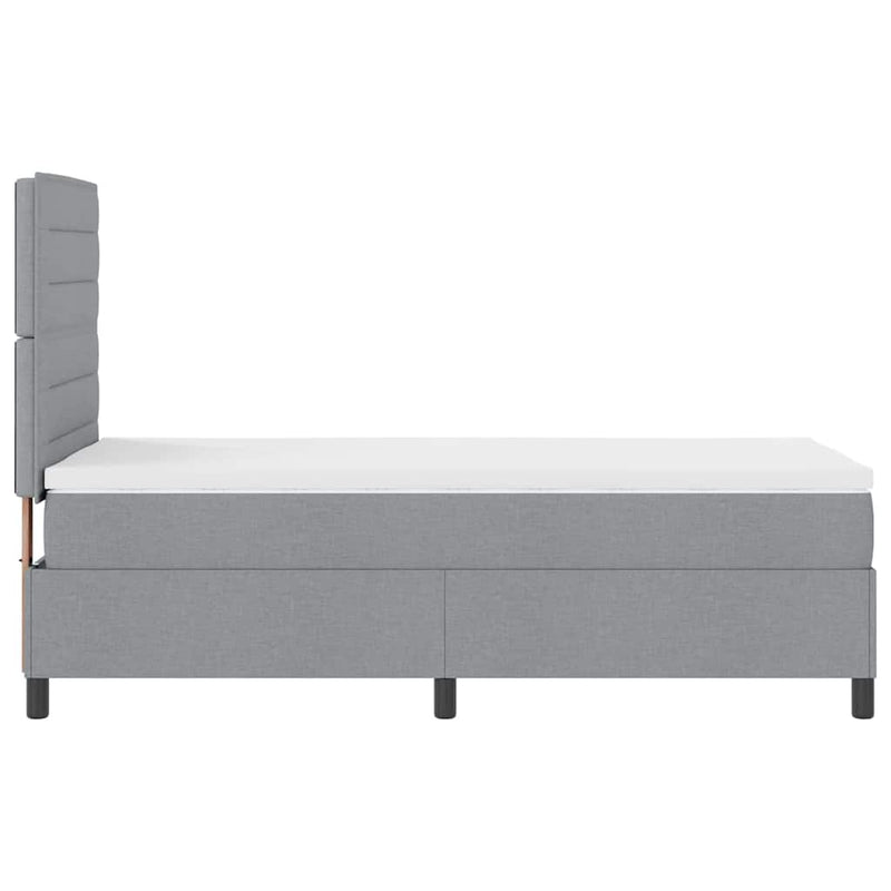 vidaXL Boxrugós ágy matracmal Világosszürke 80 x 200 cm szövet