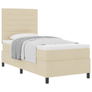 vidaXL Boxrugós ágy matracmal fejtámlával Krém 80 x 200 cm szövet