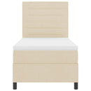 vidaXL Boxrugós ágy matracmal fejtámlával Krém 80 x 200 cm szövet