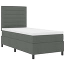 vidaXL Boxrugós ágy matracmal Sötétszürke 90 x 190 cm szövet
