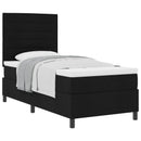 vidaXL Boxrugós ágy matracmal fejtámlával Fekete 100 x 200 cm szövet
