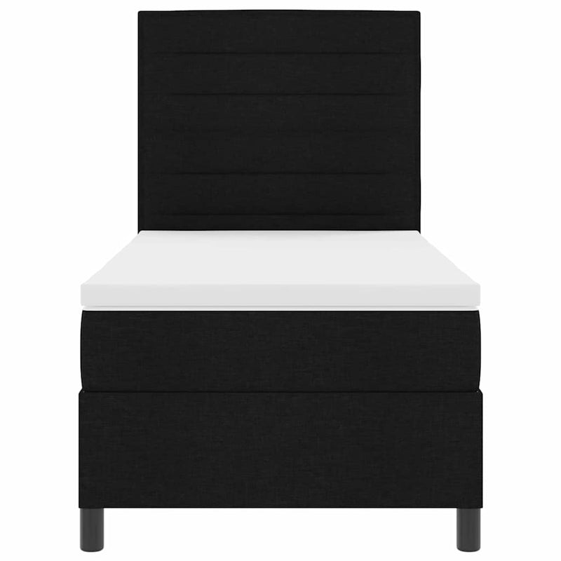 vidaXL Boxrugós ágy matracmal fejtámlával Fekete 100 x 200 cm szövet