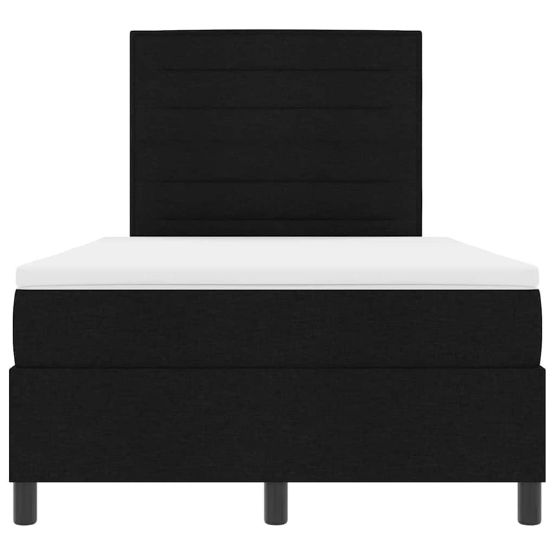 vidaXL Boxrugós ágy matracmal fejtámlával Fekete 120 x 190 cm szövet