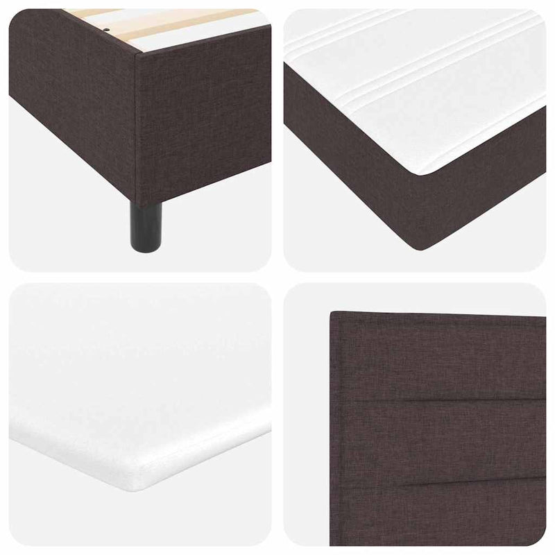 vidaXL Boxrugós ágy matracmal sötétbarna 120 x 190 cm szövet